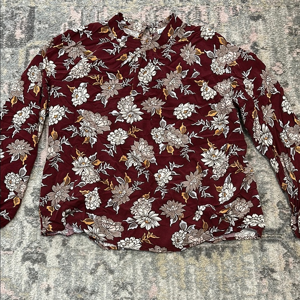 Floral Burgundy Women's Top